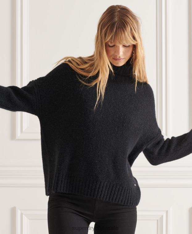 mujer Superdry negro suéter grueso con cuello vuelto de Studios 2R68Z4003