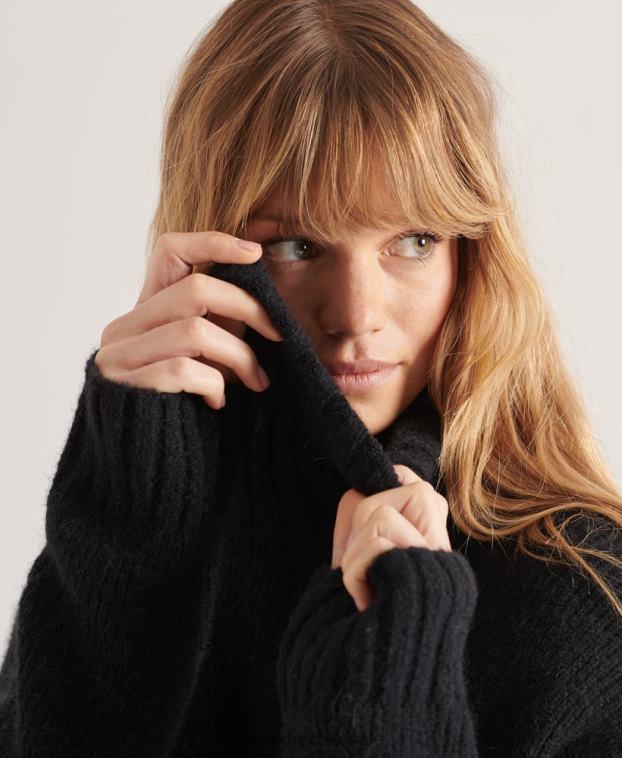 mujer Superdry negro suéter grueso con cuello vuelto de Studios 2R68Z4003