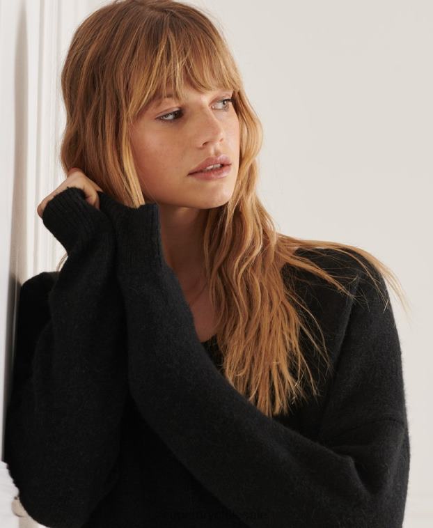 mujer Superdry negro suéter tejido con cuello en V holgado de Studios 2R68Z4015