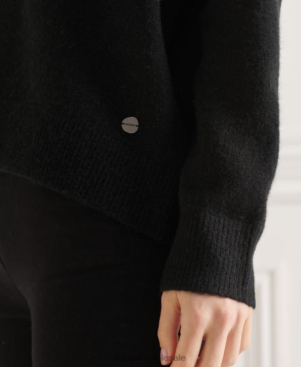 mujer Superdry negro suéter tejido con cuello en V holgado de Studios 2R68Z4015