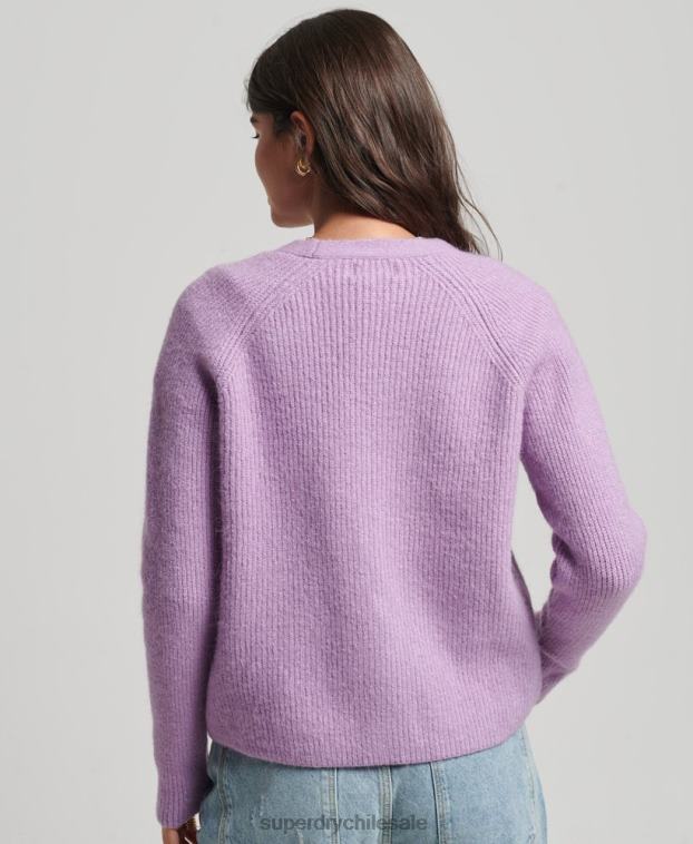 mujer Superdry púrpura cárdigan supersuave esencial 2R68Z3968