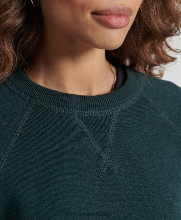 mujer Superdry verde jersey básico de algodón orgánico 2R68Z6713