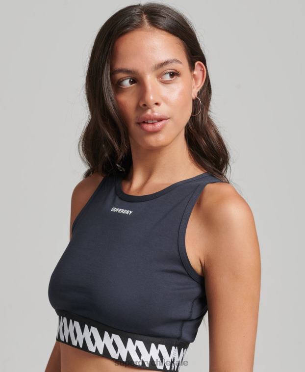 mujer Superdry Armada top tipo brasier elástico con logo gráfico 2R68Z6532