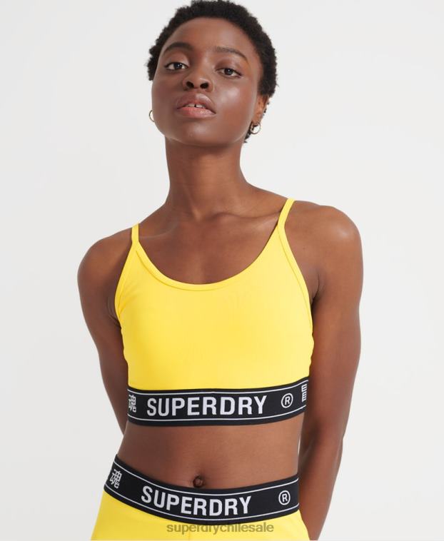 mujer Superdry amarillo sujetador deportivo con logo 2R68Z4210