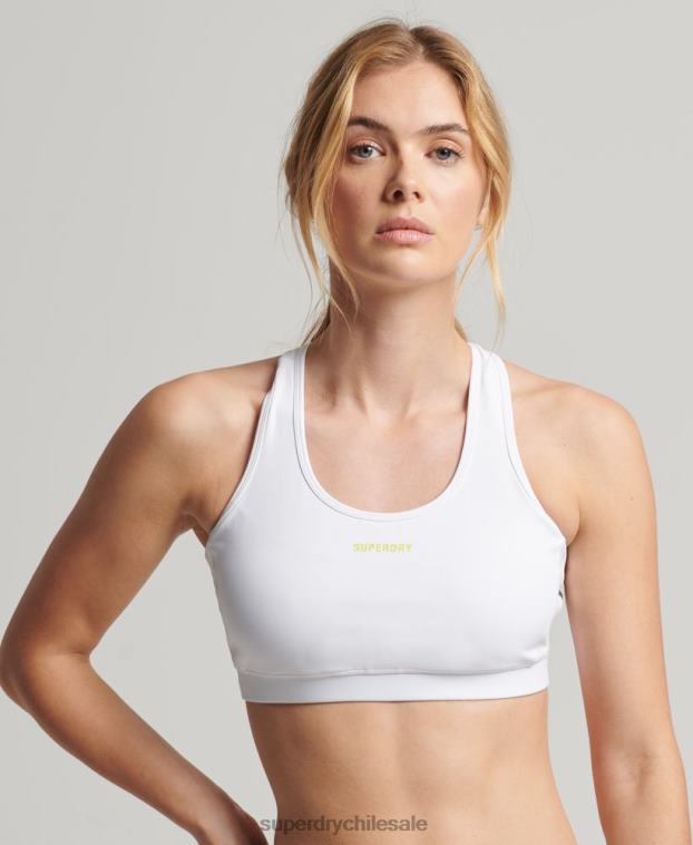 mujer Superdry blanco sujetador con cierre de impacto medio de tren 2R68Z4208