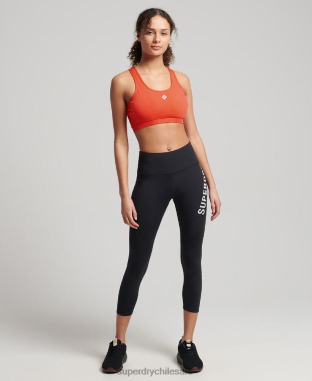 mujer Superdry coral sujetador de impacto medio central 2R68Z6337