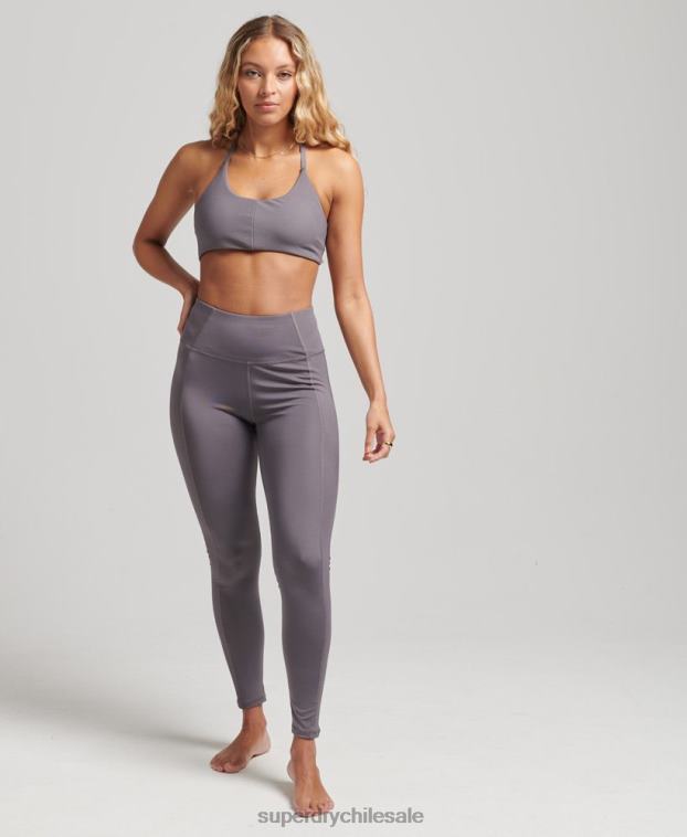 mujer Superdry gris oscuro sujetador flex asimétrico de bajo impacto 2R68Z6338