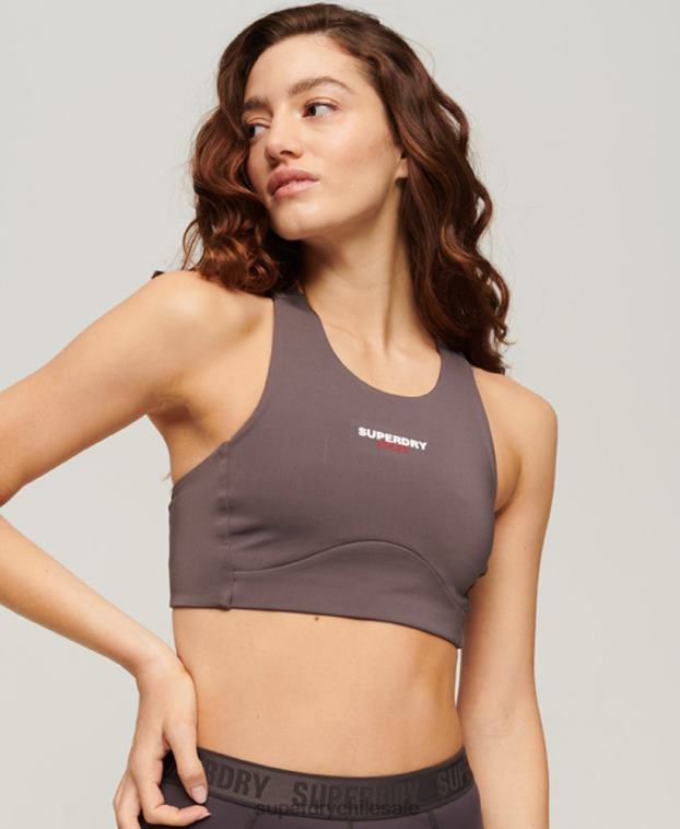 mujer Superdry gris sujetador activo central 2R68Z2996