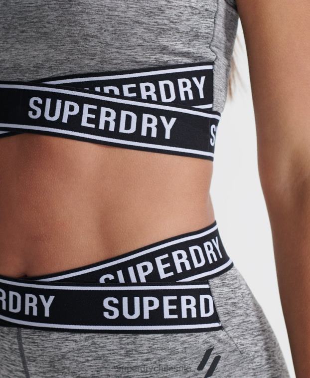 mujer Superdry gris sujetador cruzado de entrenamiento 2R68Z4200