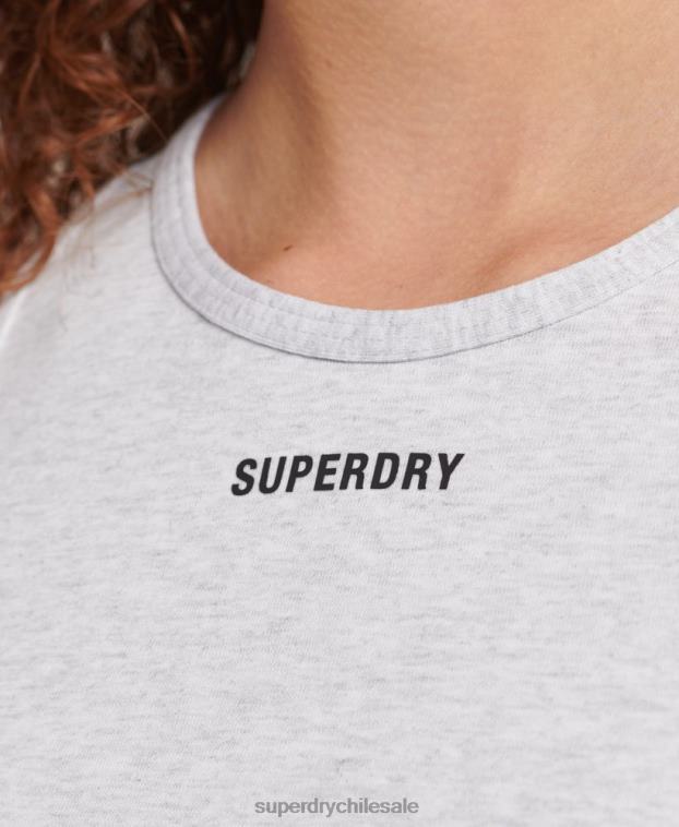 mujer Superdry gris top tipo brasier elástico con logo gráfico 2R68Z6533