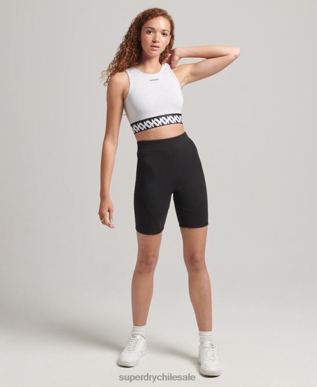mujer Superdry gris top tipo brasier elástico con logo gráfico 2R68Z6533