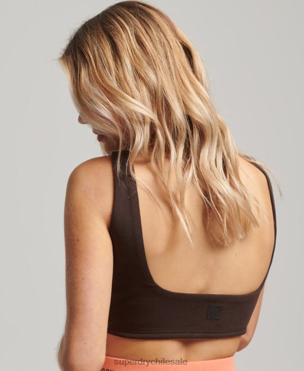 mujer Superdry marrón parte superior del sujetador de tecnología 2R68Z2997