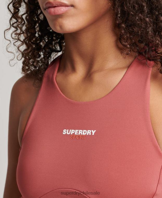 mujer Superdry marrón sujetador activo central 2R68Z4173