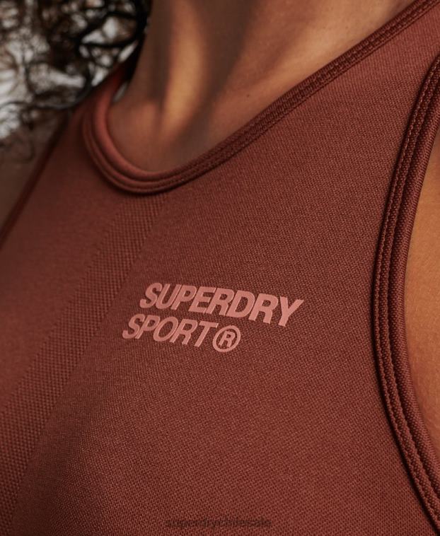 mujer Superdry marrón sujetador de impacto medio sin costuras Core 2R68Z4184