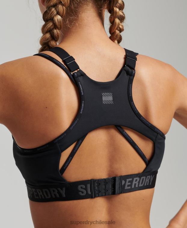 mujer Superdry negro correr sujetador 2R68Z6323