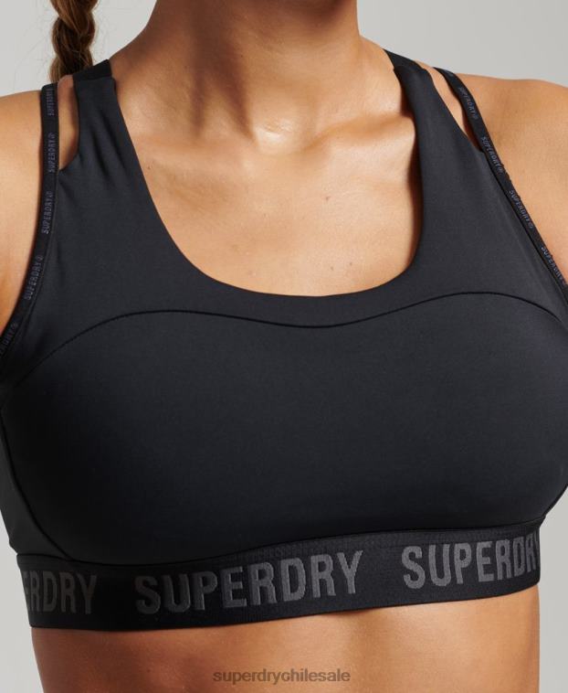 mujer Superdry negro correr sujetador 2R68Z6323