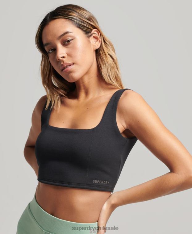 mujer Superdry negro parte superior del sujetador de tecnología 2R68Z2947