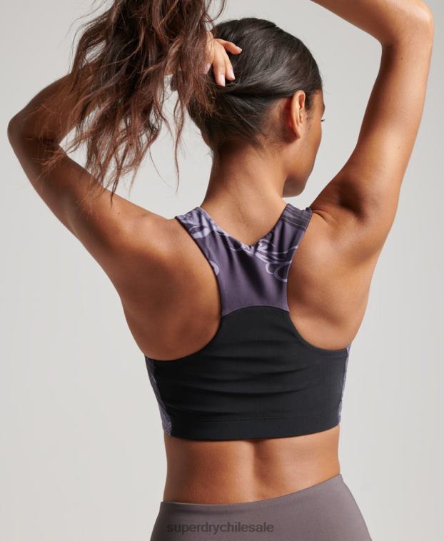 mujer Superdry púrpura sujetador activo central 2R68Z4189