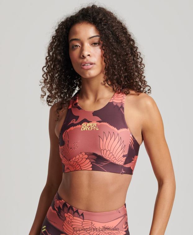 mujer Superdry rojo sujetador activo central 2R68Z4171
