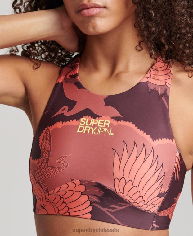 mujer Superdry rojo sujetador activo central 2R68Z4171