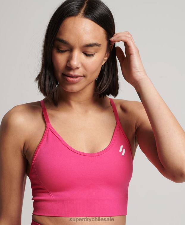 mujer Superdry rosa sujetador de contorno de entrenamiento 2R68Z4196