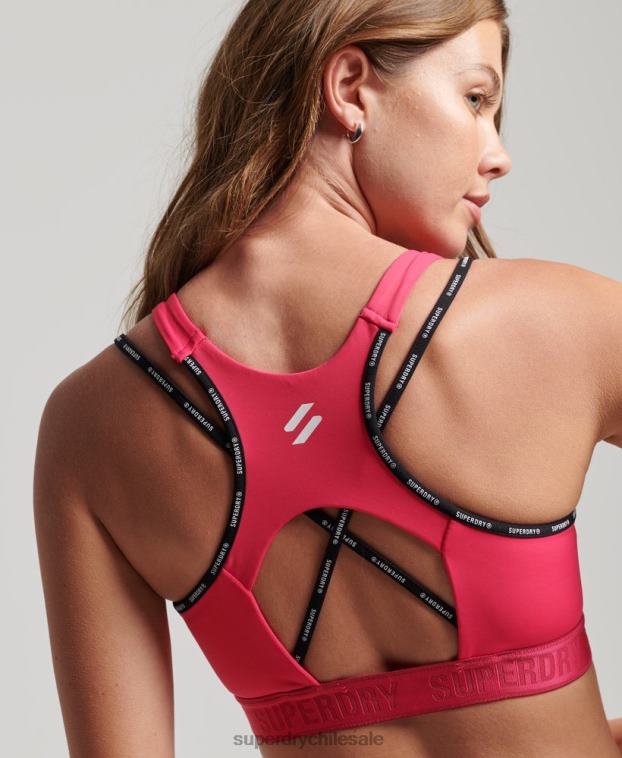 mujer Superdry rosa sujetador elástico con la marca del tren 2R68Z4182