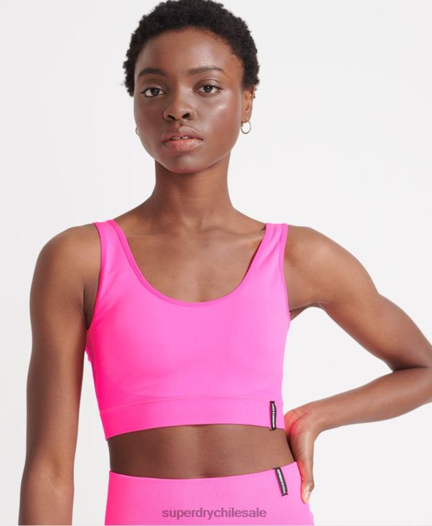 mujer Superdry rosa sujetador flexible sin costuras 2R68Z6356