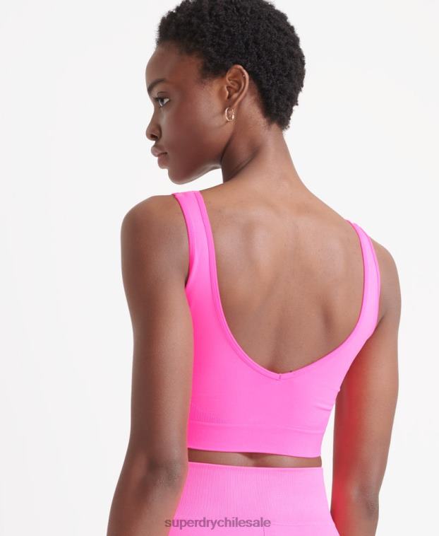 mujer Superdry rosa sujetador flexible sin costuras 2R68Z6356