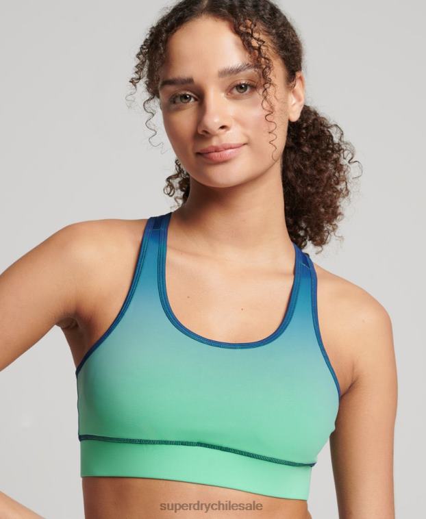 mujer Superdry turquesa sujetador esencial de entrenamiento 2R68Z4188