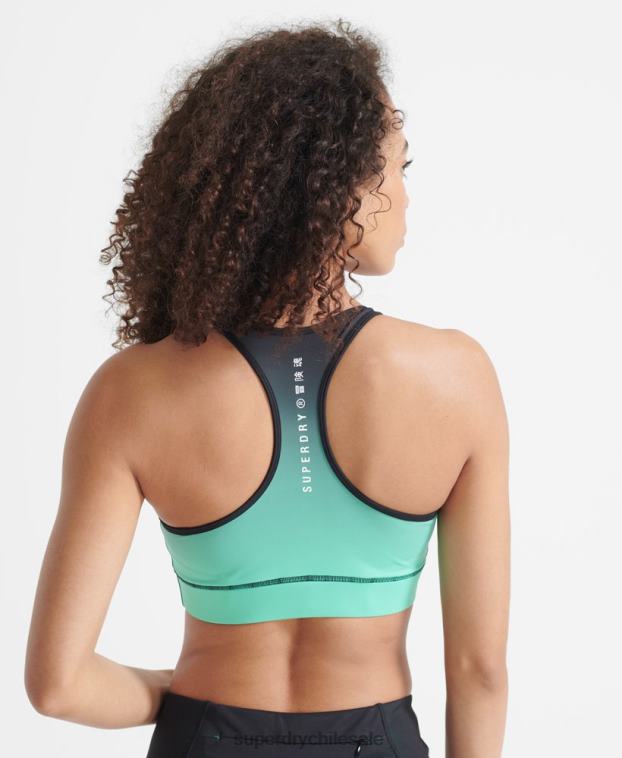 mujer Superdry turquesa sujetador esencial de entrenamiento 2R68Z4203