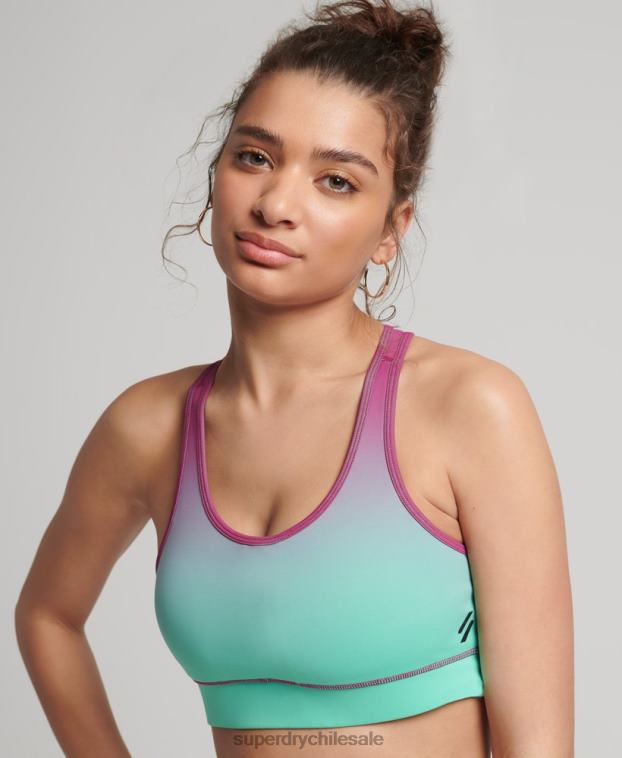 mujer Superdry turquesa sujetador esencial de entrenamiento 2R68Z6345
