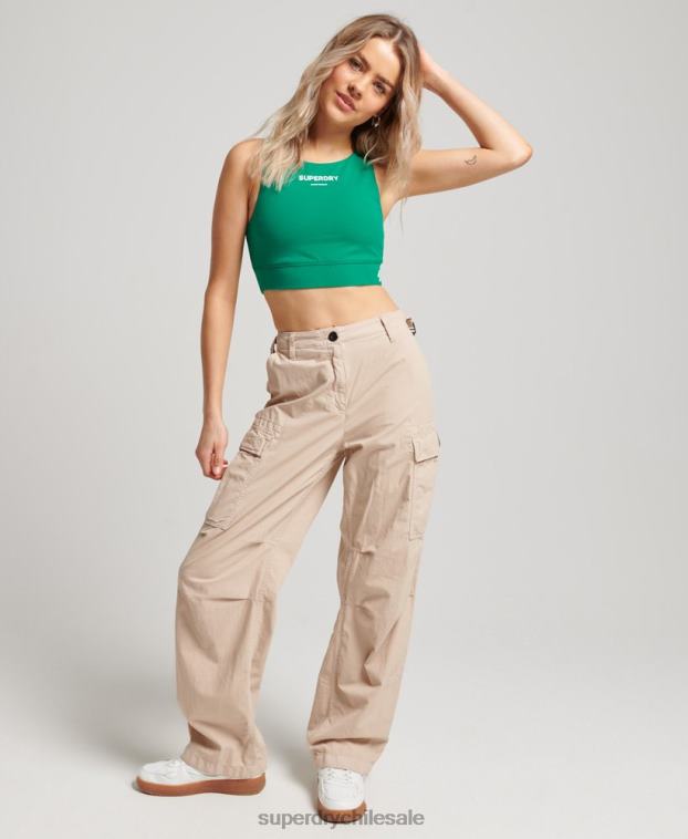 mujer Superdry verde sujetador deportivo con núcleo de algodón orgánico 2R68Z4194