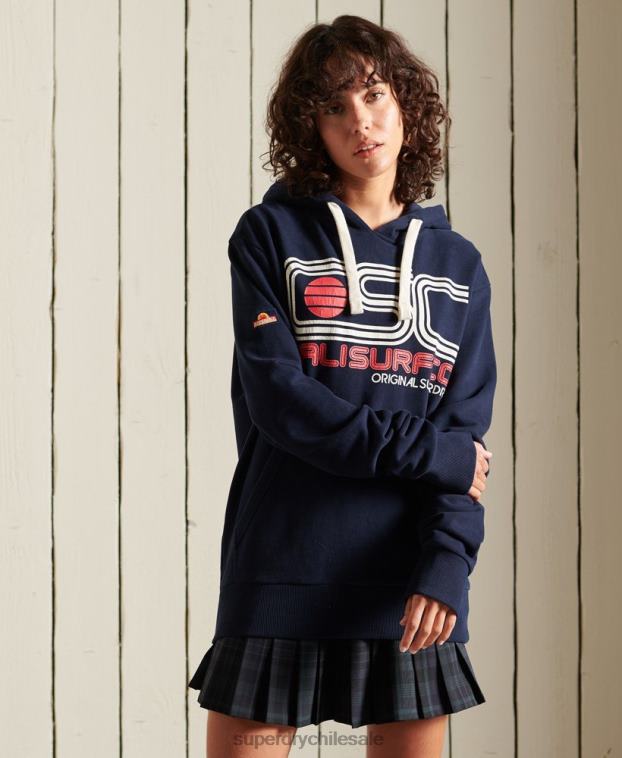 mujer Superdry Armada sudadera con capucha cali surf extragrande 2R68Z6606