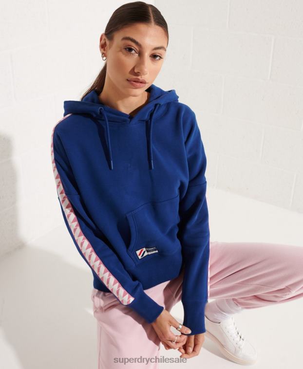 mujer Superdry Armada sudadera con capucha corta con cinta del logo 2R68Z6000