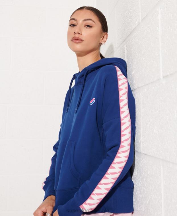 mujer Superdry Armada sudadera con capucha corta con cinta del logo 2R68Z6000