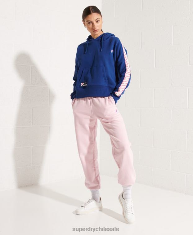 mujer Superdry Armada sudadera con capucha corta con cinta del logo 2R68Z6000