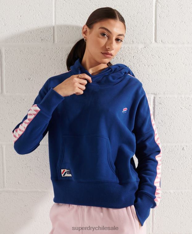 mujer Superdry Armada sudadera con capucha corta con cinta del logo 2R68Z6000