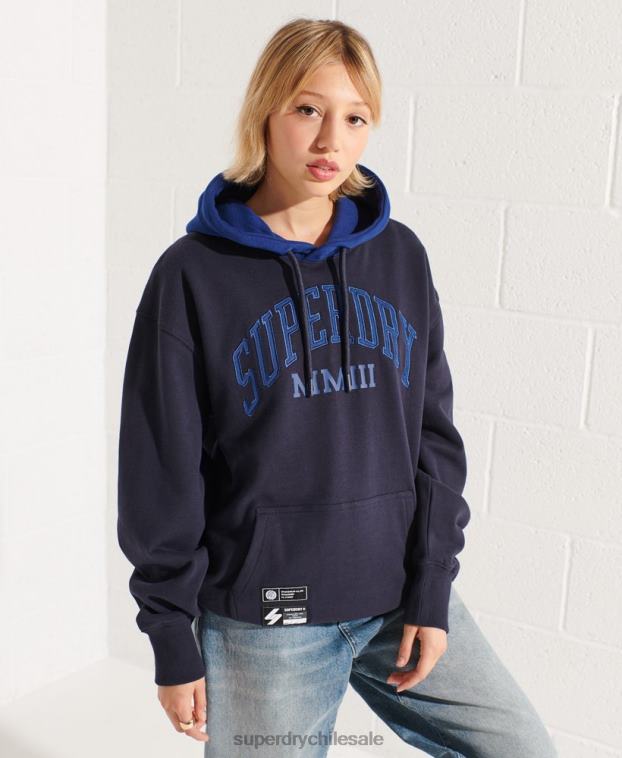 mujer Superdry Armada sudadera con capucha extragrande Varsity Arch 2R68Z3377