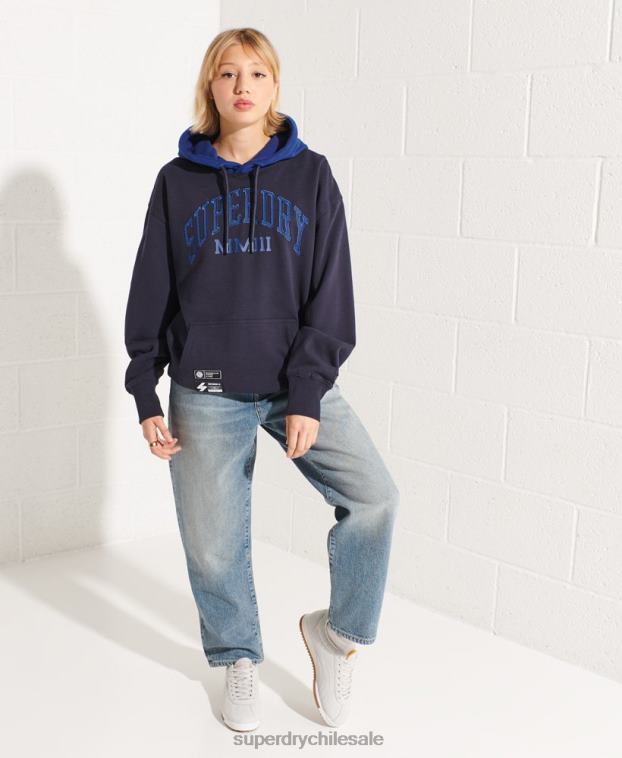mujer Superdry Armada sudadera con capucha extragrande Varsity Arch 2R68Z3377
