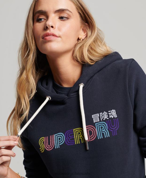 mujer Superdry Armada sudadera con capucha retro arcoíris 2R68Z3350