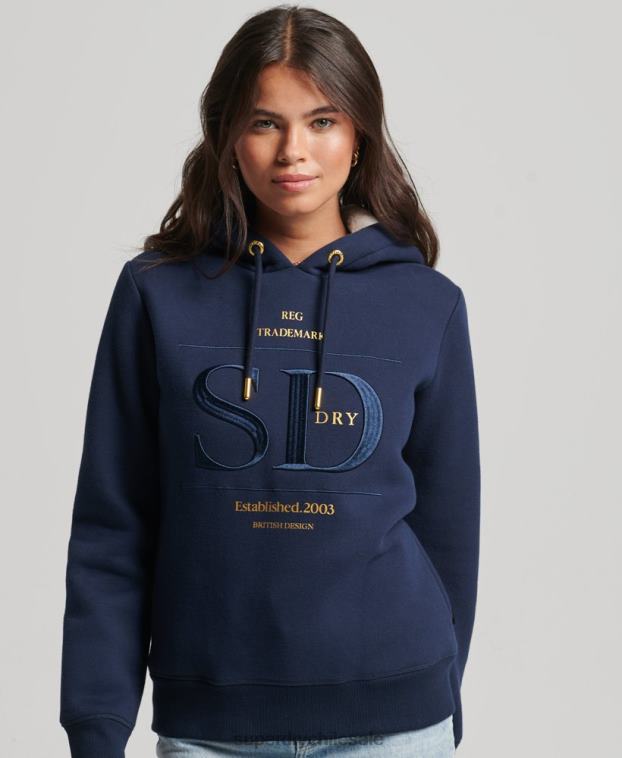 mujer Superdry Armada sudadera con capucha y logo bordado 2R68Z6094