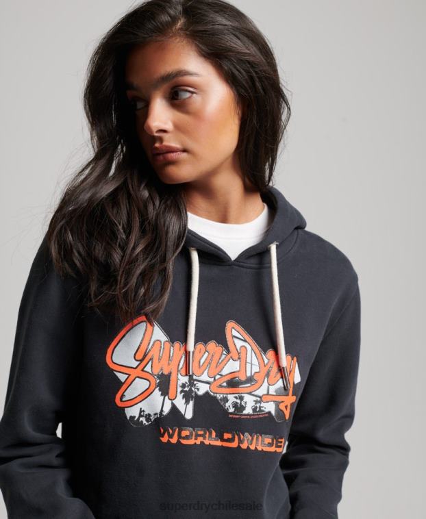 mujer Superdry Armada sudadera con capucha y relleno de fotografía 2R68Z5851