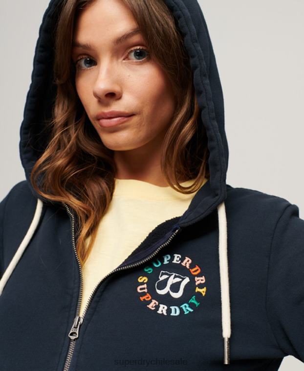 mujer Superdry Armada sudadera con cremallera y arcoíris 2R68Z2068