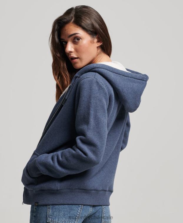 mujer Superdry Armada sudadera con cremallera y forro de borreguito esencial 2R68Z5748