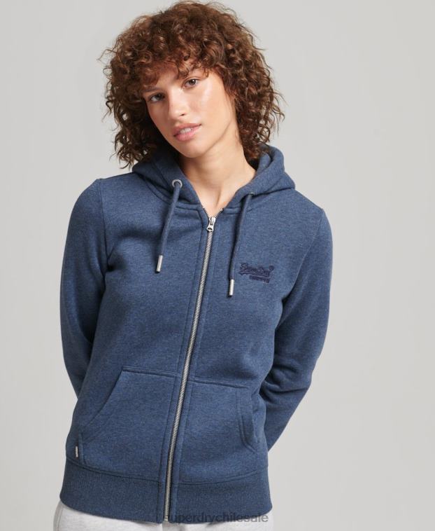 mujer Superdry Armada sudadera con cremallera y logo Essential de algodón orgánico 2R68Z3379
