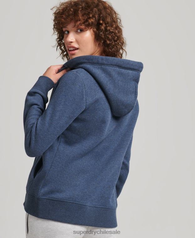 mujer Superdry Armada sudadera con cremallera y logo Essential de algodón orgánico 2R68Z3379