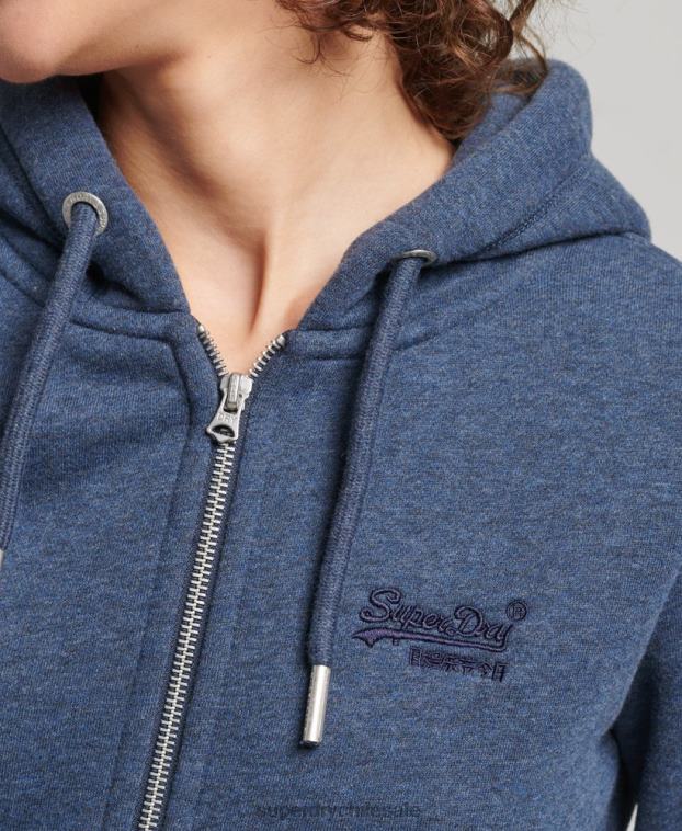 mujer Superdry Armada sudadera con cremallera y logo Essential de algodón orgánico 2R68Z3379