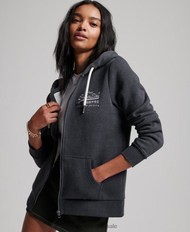 mujer Superdry Armada sudadera con cremallera y logo vintage 2R68Z2260