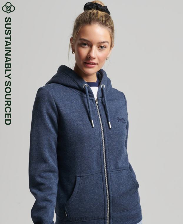 mujer Superdry Armada sudadera con cremallera y logo vintage de algodón orgánico 2R68Z3421