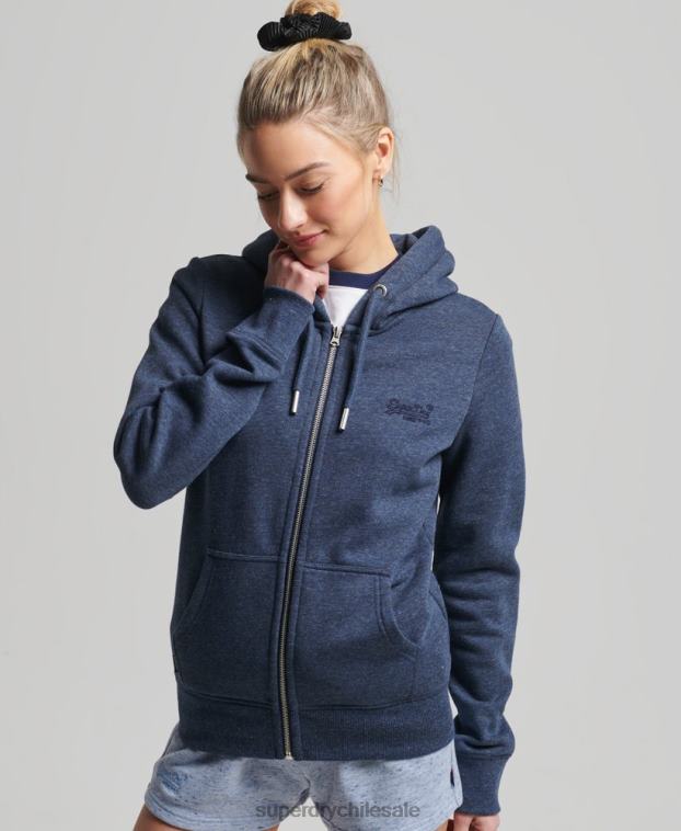 mujer Superdry Armada sudadera con cremallera y logo vintage de algodón orgánico 2R68Z3421